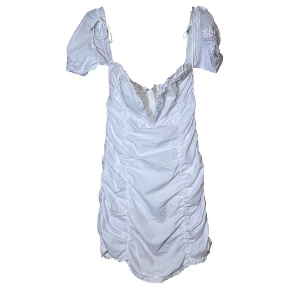 For Love & Lemons Jackson Shirred Off Shoulder Mini Dress White Size Small - Picture 2 of 6